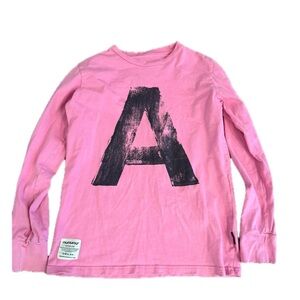 Nununu girls large pink letter a shirt